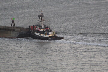 barge in the harbor