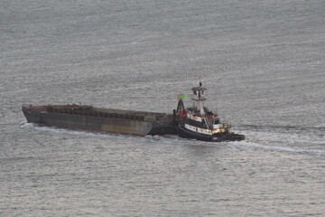 barge in the harbor