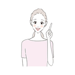 女性表情　案内　説明