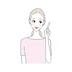 女性表情　案内　説明