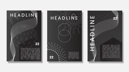 black and white brochure minimal design template
