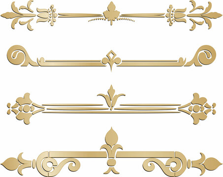 Vector set of classic gold monograms. Decoration at the end of the text, page of the peoples of Europe, Ancient Greece, Roman Empire
