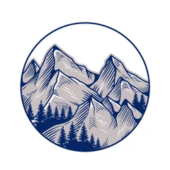Tuinposter hand-drawn style mountain illustration © pen of god studio