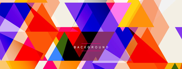Color triangles composition, geometric abstract background. Techno or business concept, pattern for wallpaper, banner, background, landing page