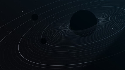 Dark Solar Orbit around the Sun Planet Background