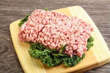 Raw pork minced meat for cooking