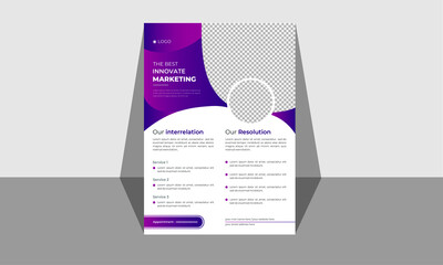 Flyer Template Geometric shape used for business poster layout, business flyer,  Corporate Business Flyer, Brochure, Annual Report, Catalog, Magazine Mockup, IT Company flyer.