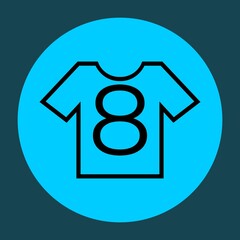 Obraz premium T-shirt and number 8 sign icon. Clothes symbol. Round buttons. Vector