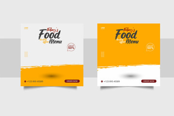 Food social media banner post template 