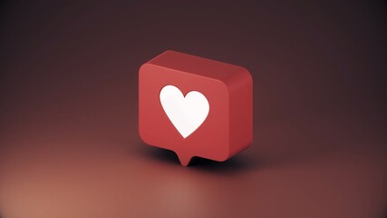 3D Social Media Like Icon 