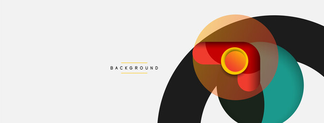 Vector round shapes circles minimal geometric background. Vector illustration for wallpaper banner background or landing page