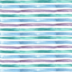 Marine seamless patter, horizontal blue lines, waves and sea, sky. Suitable for printing backgrounds on fabric and paper