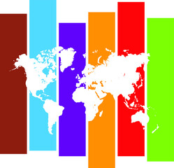 world map with colorful background. earth day concept. vector illustrations.