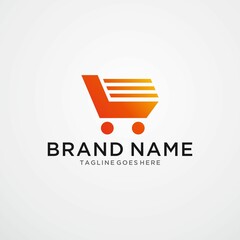 Shopping cart logo icon design template.