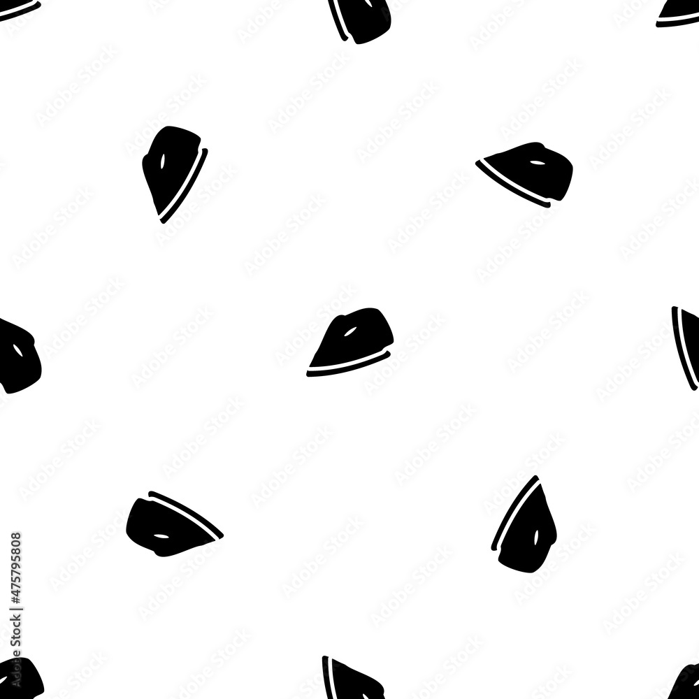 Poster seamless pattern of repeated black iron symbols. elements are evenly spaced and some are rotated. ve
