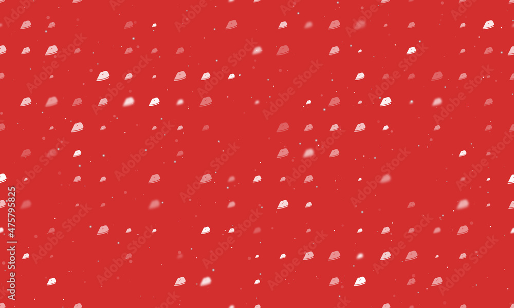 Poster seamless background pattern of evenly spaced white iron symbols of different sizes and opacity. vect