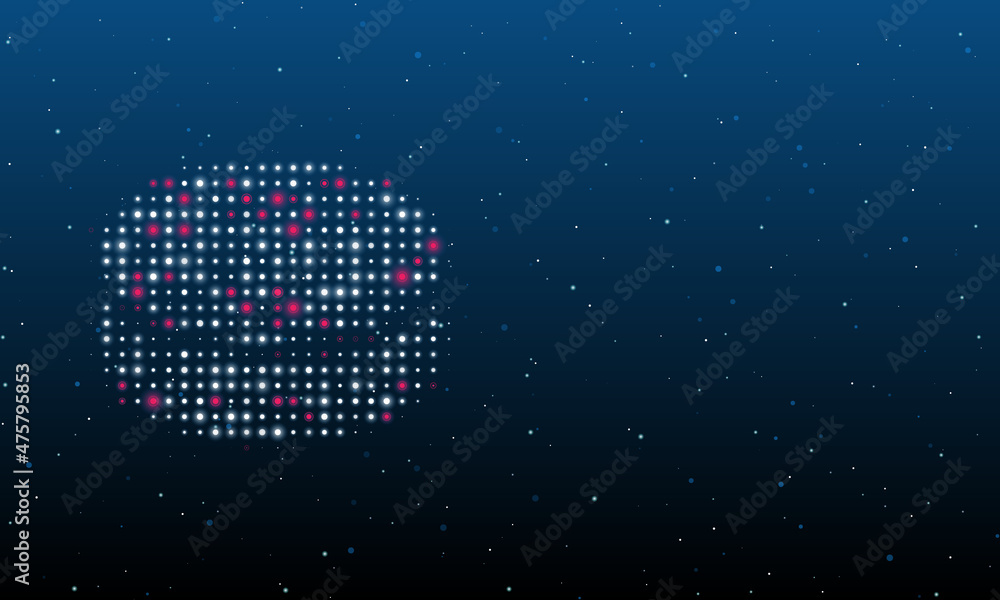 Poster on the left is the hockey puck symbol filled with white dots. background pattern from dots and circl