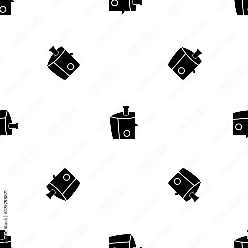 Poster seamless pattern of repeated black juicer symbols. elements are evenly spaced and some are rotated. 