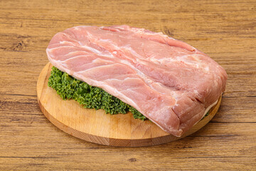 Raw pork loin for cooking