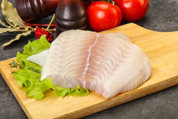 Raw pangasius fillet for cooking