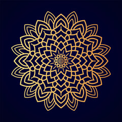 Circular pattern in form of mandala for Henna, tattoo, decoration. Decorative ornament in ethnic oriental style, Coloring book page, luxury mandala .gold color, vector
