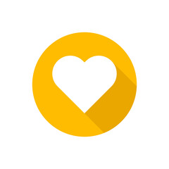 Heart flat vector button icon