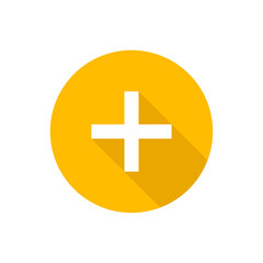 Plus flat vector button icon