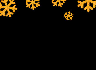 Gold glitter particles snowflakes falling from top isolated  on png or transparent  background. Graphic resources for New Year, Birthdays and luxury card. Vector illustration