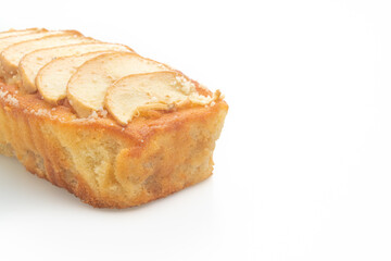 apple loaf crumbled cake on white background