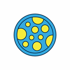 Filled outline Pizza icon isolated on white background. Fast food menu. Vector