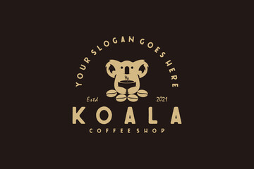 vintage koala cafe logo,cafe logo inspiration