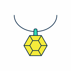 Filled outline Pendant on necklace icon isolated on white background. Vector