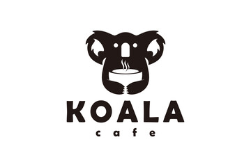 Koala logo design inspiration with a bowl of hot food