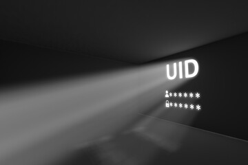 UID rays volume light concept 3d illustration - obrazy, fototapety, plakaty