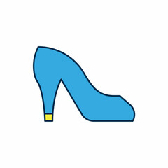 Filled outline Woman shoe with high heel icon isolated on white background. Vector