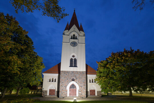 &Scaron;ilutė, Lithuania 10-06-2021
&Scaron;ilutė Evangelical Lutheran Church, located in the center of &Scaron;ilutė. The height of the church tower reaches 50 m, and the tower clock is the largest in Lithuania.