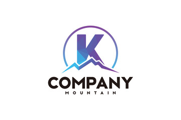 logo K ,initial design inspiration with mountain logo