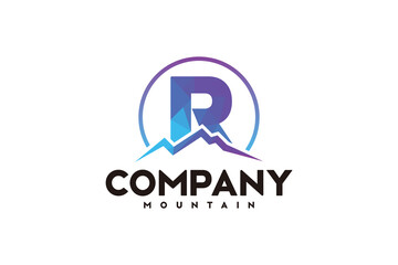 logo R ,initial design inspiration with mountain logo