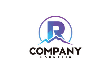 logo R ,initial design inspiration with mountain logo