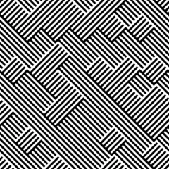 Foto op Plexiglas Zwart wit Volledige naadloze geometrische zigzag stof print patroon. Zwart-wit Vector. Textiel en woondecoratie.