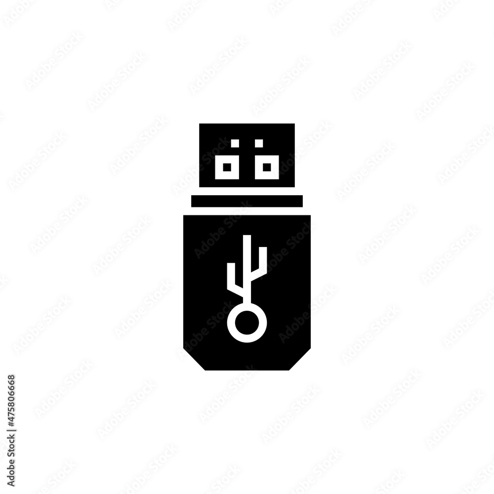 Poster flash disk vector icon. computer component icon solid style. perfect use for logo, presentation, web