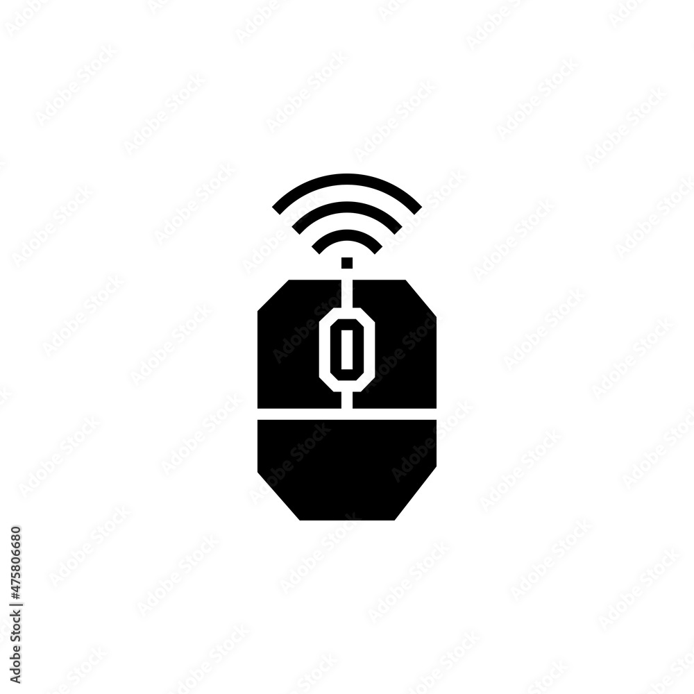 Poster mouse wireless vector icon. computer component icon solid style. perfect use for logo, presentation,