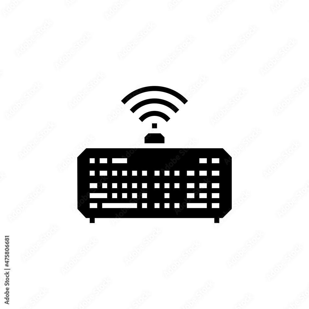 Poster keyboard wireless vector icon. computer component icon solid style. perfect use for logo, presentati
