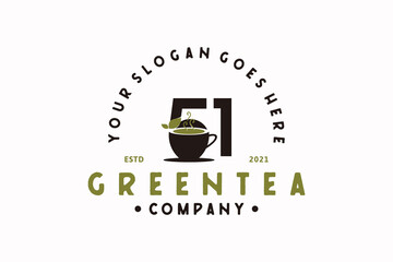 green tea vintage logo by number fifty one , logo inspiration
