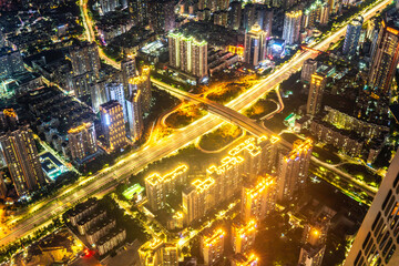 Night view of Shenzhen city, Guangdong Province, China