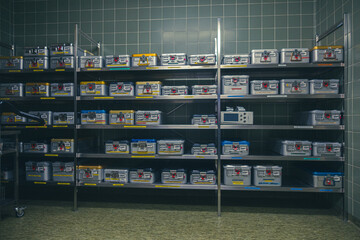 in the sterile goods store there are instrument containers with sterile instruments