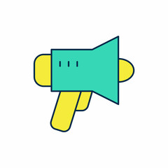 Filled outline Megaphone icon isolated on white background. Speaker sign. Vector