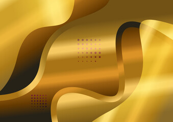Abstract Gold Fluid Gradient Wavy Background - 475807672