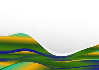 Abstract Blue Green and Orange Wavy Background with Space for Your Text - 475807802