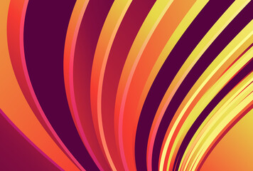 Pink Red and Yellow Curved Stripes Background Design - 475807889